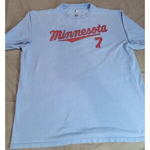 MLB Minnesota Twins Joe Mauer #7 MLB T-Shirt Light Blue Adult XL